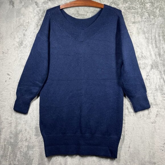 Lole Sweater Dress Womens Size Large Blue Navy Knit Oversized Strechy - Picture 1 of 7